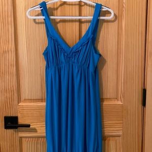 Blue dress — timeless.